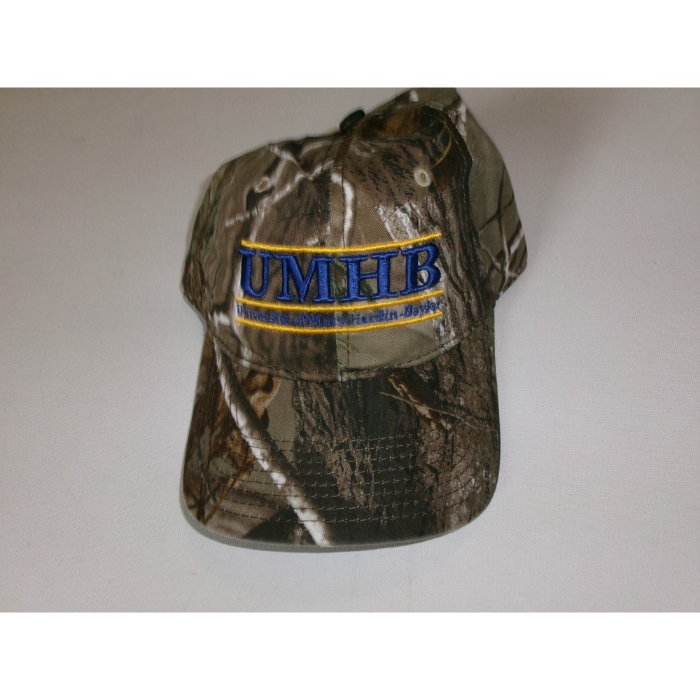 UMHB CAMO THE GAME STRAPBACK Y2K 00S HAT CAP VINTAGE S4